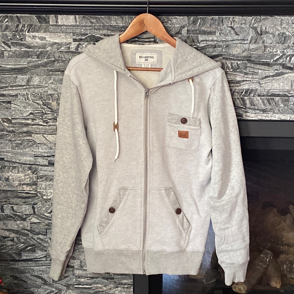 Billabong Men’s Full Zip Hoodie, Grey